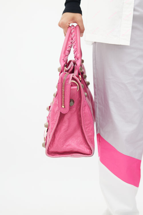 Balenciaga Fuchsia Leather Giant 21 City Bag