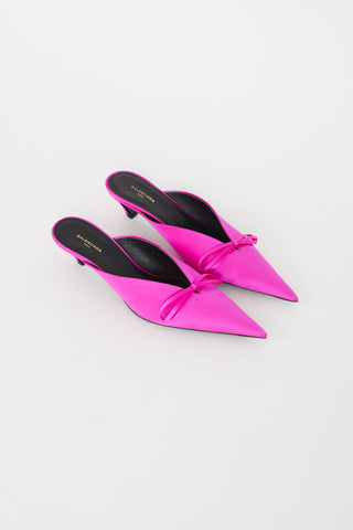 Balenciaga Fuchsia Satin Knife Mule