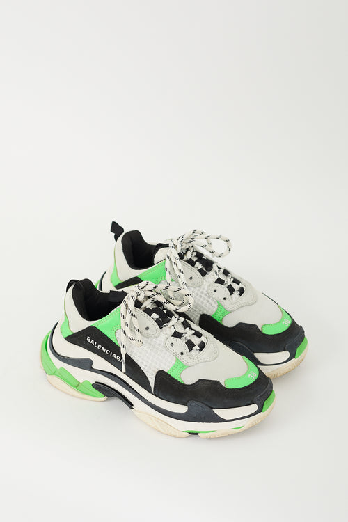 Balenciaga Green 
Multi Triple S Sneaker