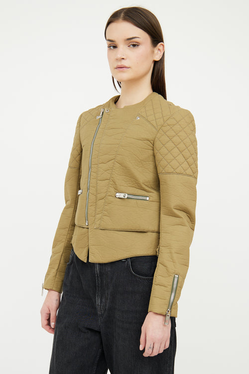 Balenciaga Green Quilted Utility Jacket