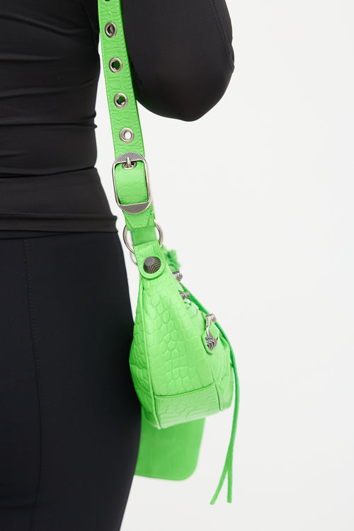 Balenciaga Green Embossed Leather XS Le Cagole Bag