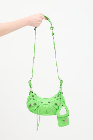 Balenciaga Green Embossed Leather XS Le Cagole Bag