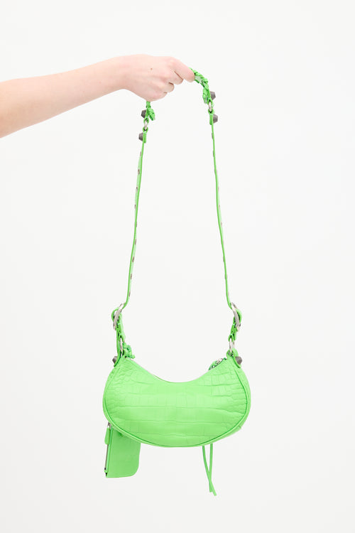 Balenciaga Green Embossed Leather XS Le Cagole Bag