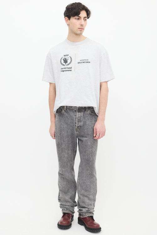 Balenciaga Grey Faded Low Rise Jeans