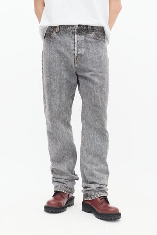 Balenciaga Grey Faded Low Rise Jeans