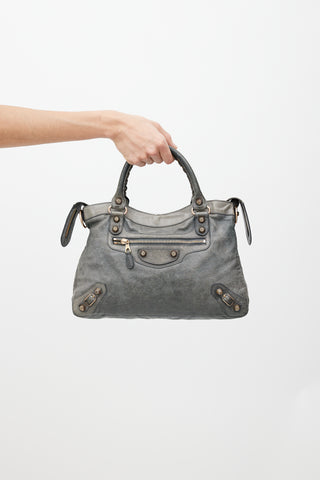 Balenciaga Grey 
Gold City Leather Bag