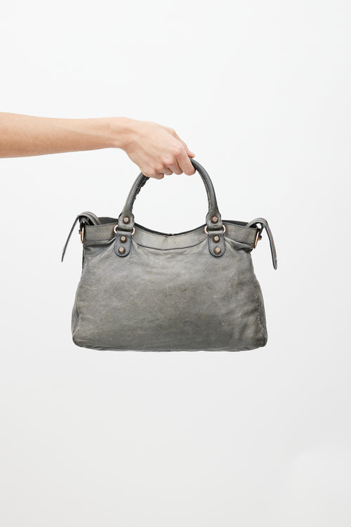 Balenciaga Grey 
Gold City Leather Bag