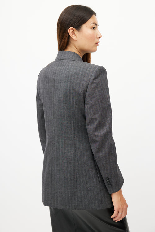 Balenciaga Grey Hourglass Prince Of Wales Wool Blazer