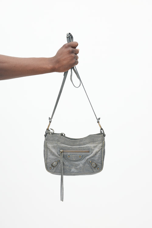 Balenciaga Grey Agneau Motocross Hip Bag