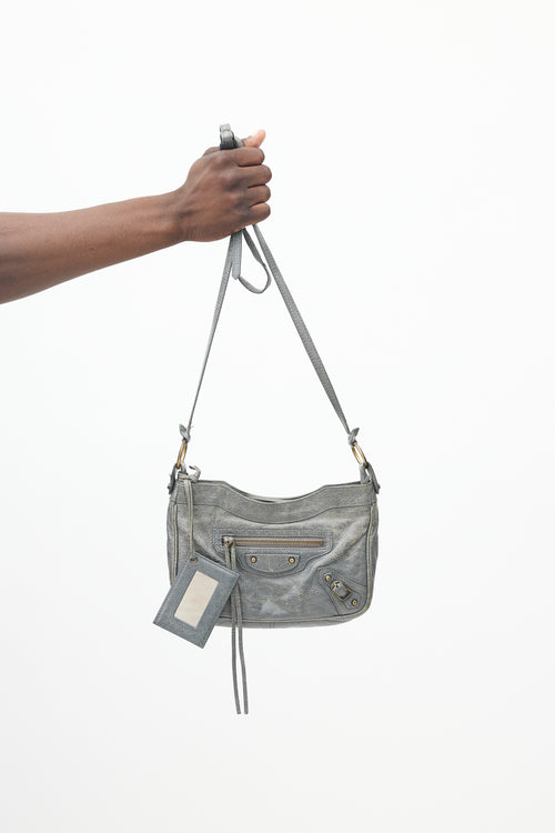 Balenciaga Grey Agneau Motocross Hip Bag