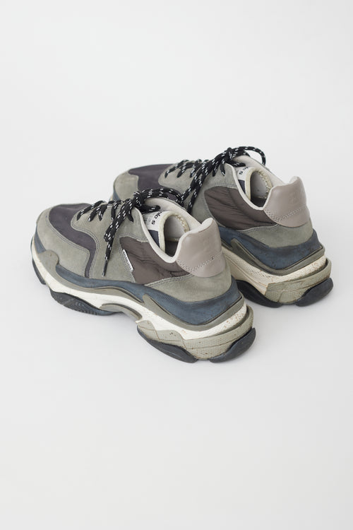 Balenciaga Grey Suede Triple S Sneaker