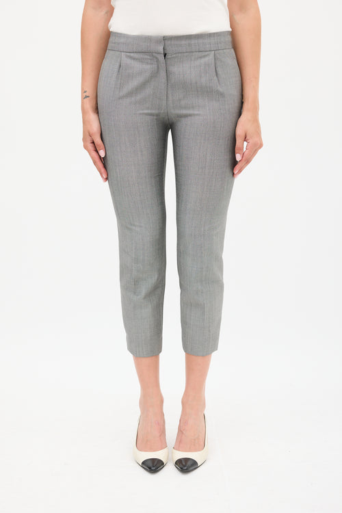 Balenciaga Grey Wool 
Mohair Cropped Trouser