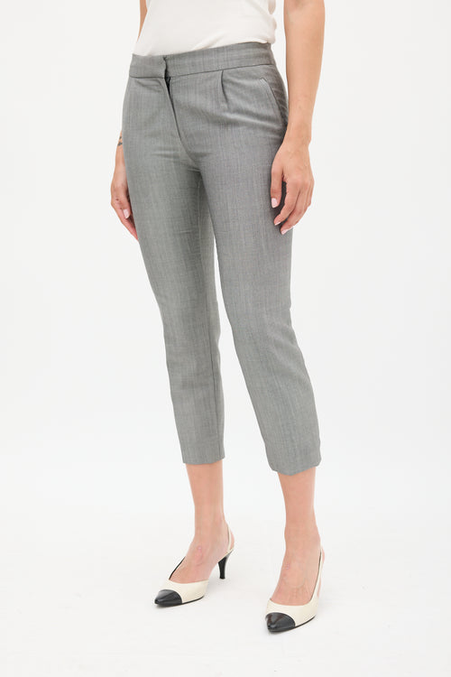 Balenciaga Grey Wool 
Mohair Cropped Trouser