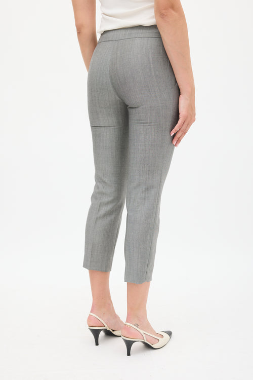 Balenciaga Grey Wool 
Mohair Cropped Trouser