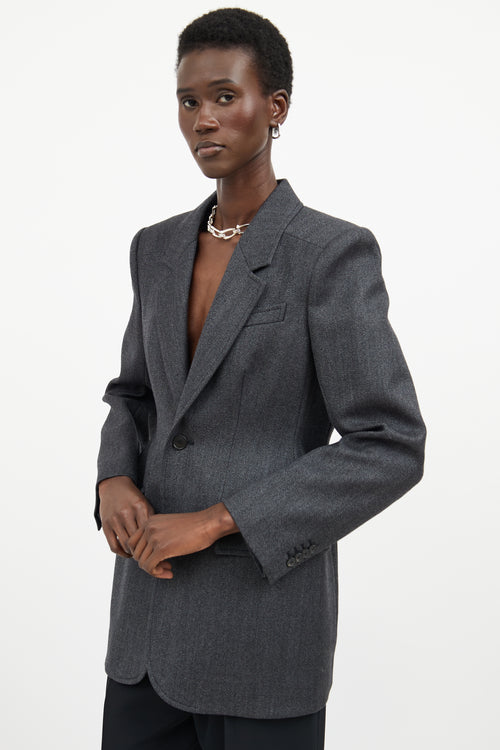 Balenciaga Grey 
Black Oversized Long Sleeve Blazer