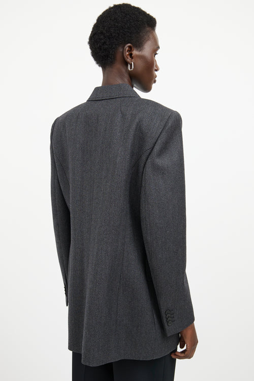 Balenciaga Grey 
Black Oversized Long Sleeve Blazer