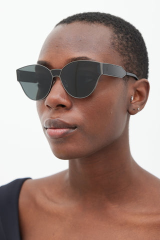 Balenciaga Gunmetal BA96 Round Sunglasses