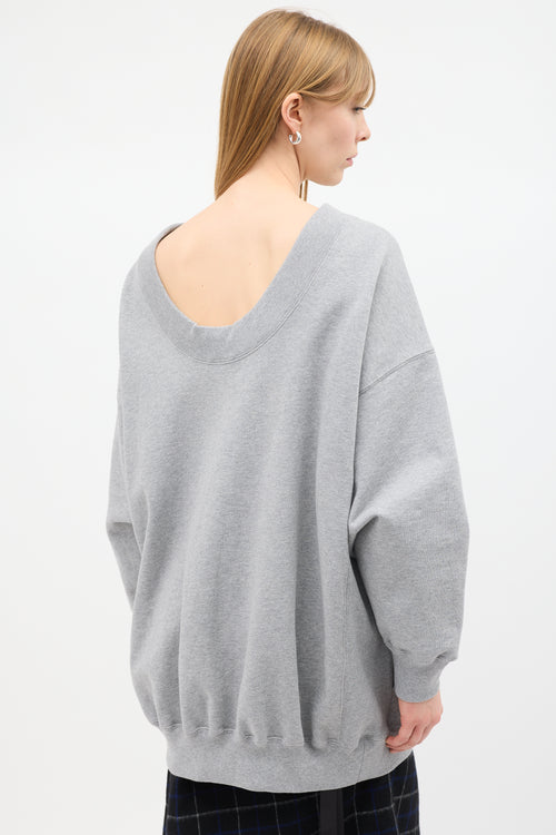 Balenciaga Heather Grey Scoop Back BB Sweatshirt