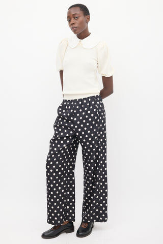 Balenciaga Homewear Black 
White Polka Dot 
Floral Pant