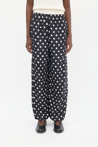 Balenciaga Homewear Black 
White Polka Dot 
Floral Pant