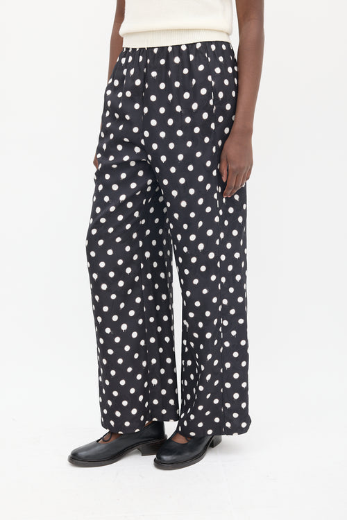 Balenciaga Homewear Black 
White Polka Dot 
Floral Pant