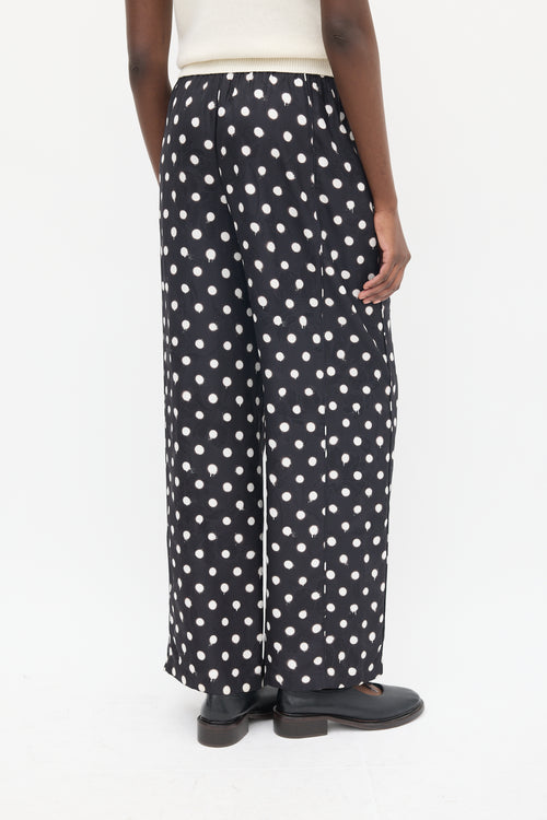 Balenciaga Homewear Black 
White Polka Dot 
Floral Pant