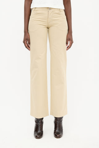 Balenciaga Khaki Beige Straight Leg  Trouser