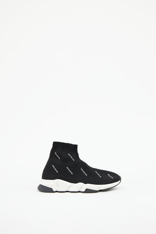 Kids Black 
White Allover Speed Knit Sneaker