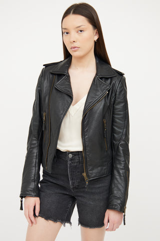 Balenciaga Black Leather Moto Jacket