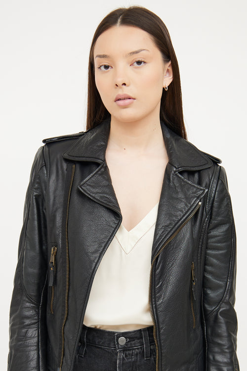 Balenciaga Black Leather Moto Jacket