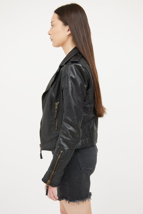 Balenciaga Black Leather Moto Jacket