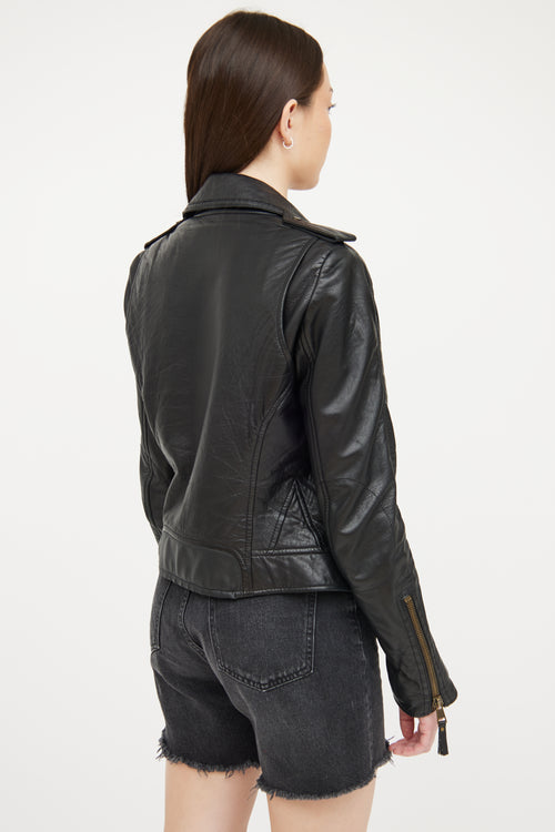 Balenciaga Black Leather Moto Jacket