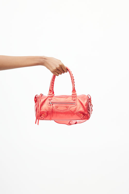 Balenciaga 2005 Metallic Red Small Twiggy Shoulder Bag