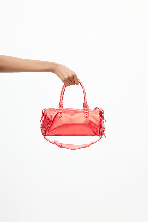 Balenciaga 2005 Metallic Red Small Twiggy Shoulder Bag