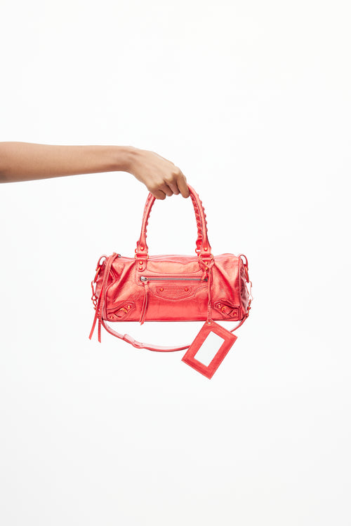 Balenciaga 2005 Metallic Red Small Twiggy Shoulder Bag