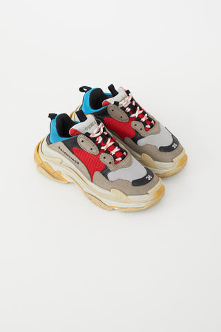 Balenciaga Grey 
Multicolour Triple S Sneaker