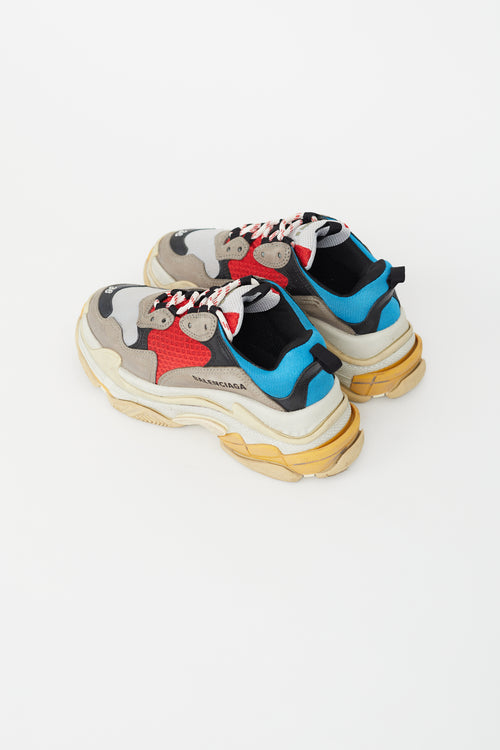 Balenciaga Grey 
Multicolour Triple S Sneaker