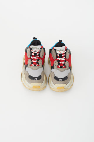 Balenciaga Grey 
Multicolour Triple S Sneaker