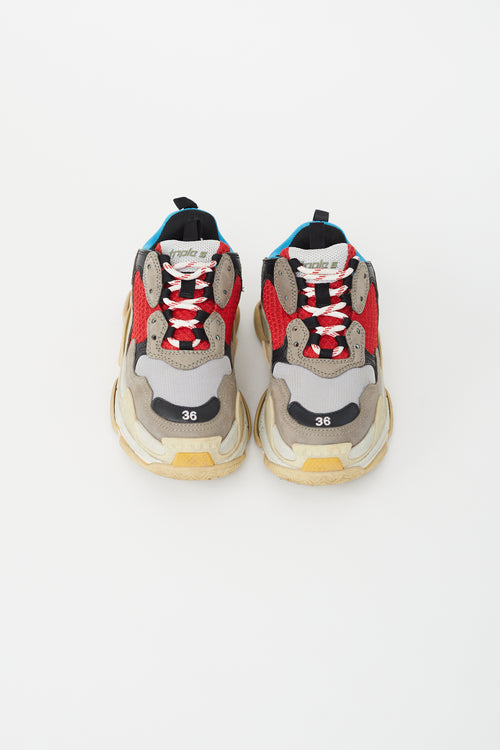 Balenciaga Grey 
Multicolour Triple S Sneaker