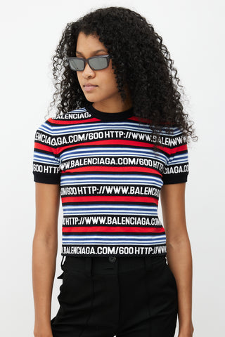 Balenciaga Multicolour Knit Logo Top