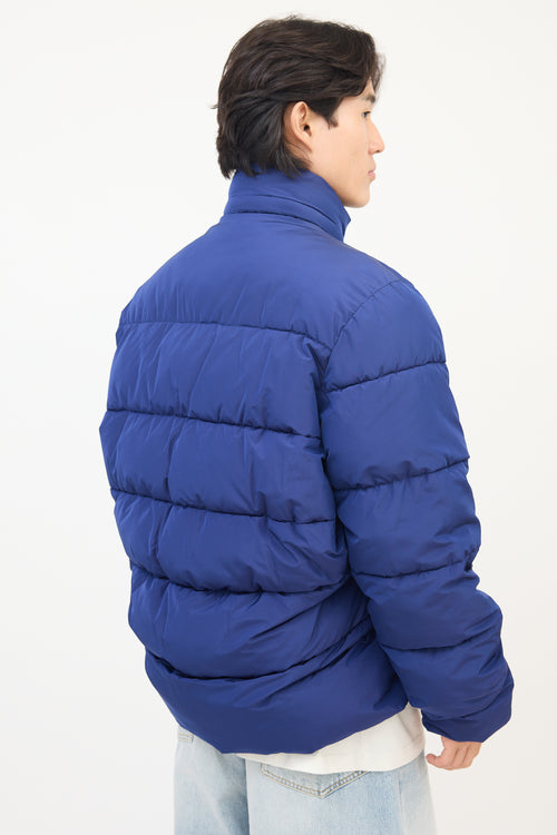 Balenciaga Blue Chest Logo Puffer Jacket