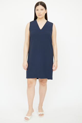 Balenciaga Navy V-Neck Shift Dress