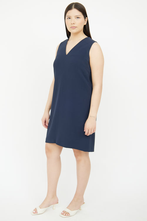 Balenciaga Navy V-Neck Shift Dress