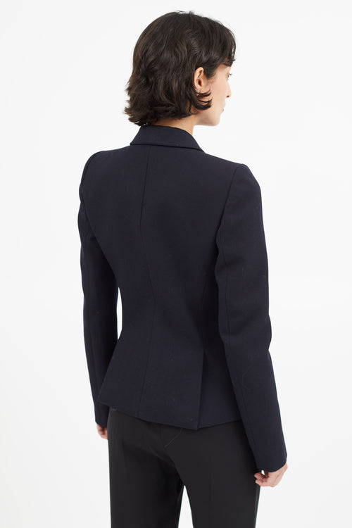 Balenciaga Navy 
Gold Wool Blazer