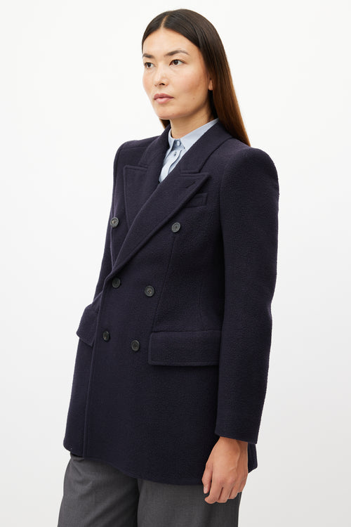 Balenciaga Navy Hourglass Wool Blazer