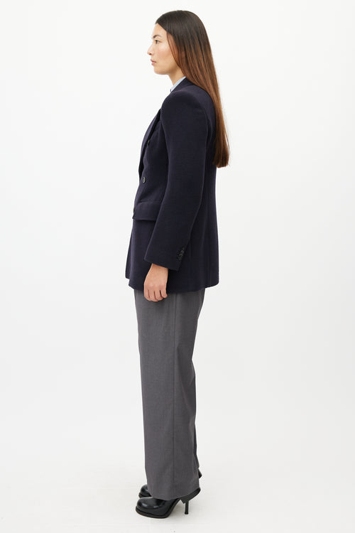 Balenciaga Navy Hourglass Wool Blazer