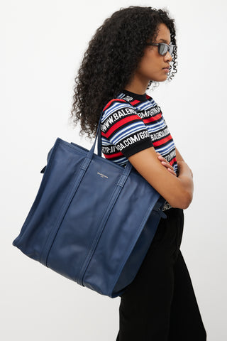 Balenciaga Navy Leather Bazar Shopper Tote