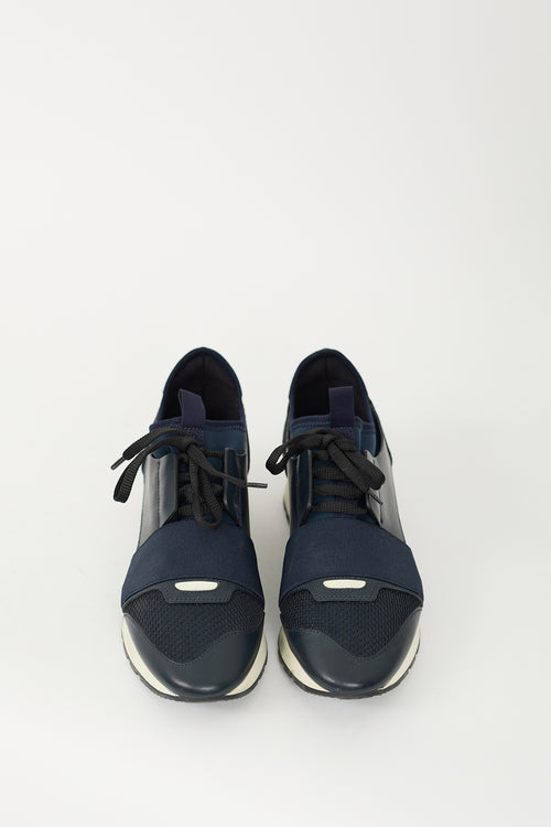 Balenciaga Navy Race Runner Sneaker