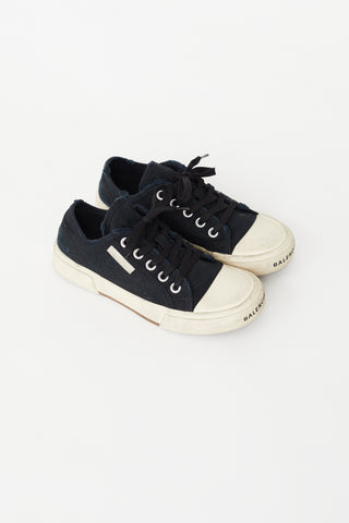 Balenciaga Navy Canvas Paris Low Top Sneaker