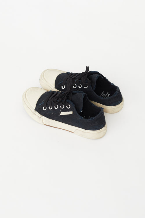 Balenciaga Navy Canvas Paris Low Top Sneaker